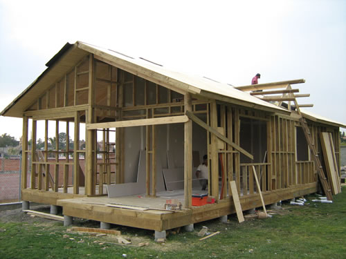 Armado casa de madera Valsequillo